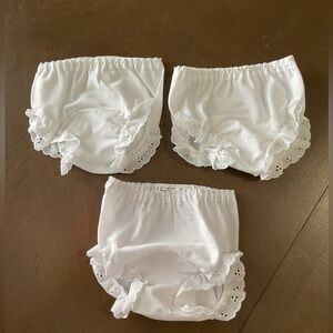 Baby Girls White Double Seat Diaper Cover Bloomers Preemie - XS